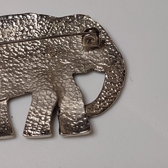 Awesome Silver Tone Metal Elephant Brooch - Picture 10 of 12